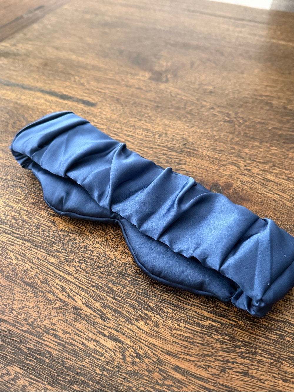 Navy Blue Satin Sleep Mask - Picture 2 of 2